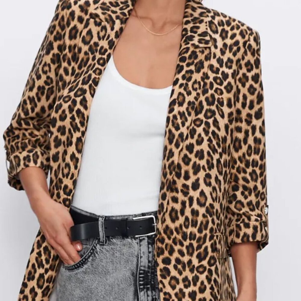 Zara Leopard Print Blazer